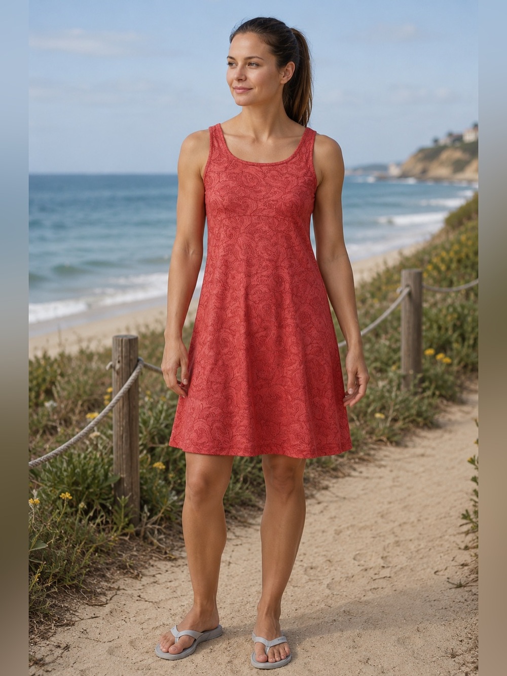 Columbia Sportswear Red Swirl PFG Fishing Dress